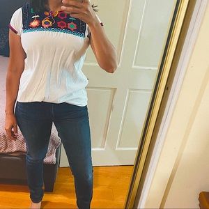 Handmade Mexican Embroidered Cotton Top